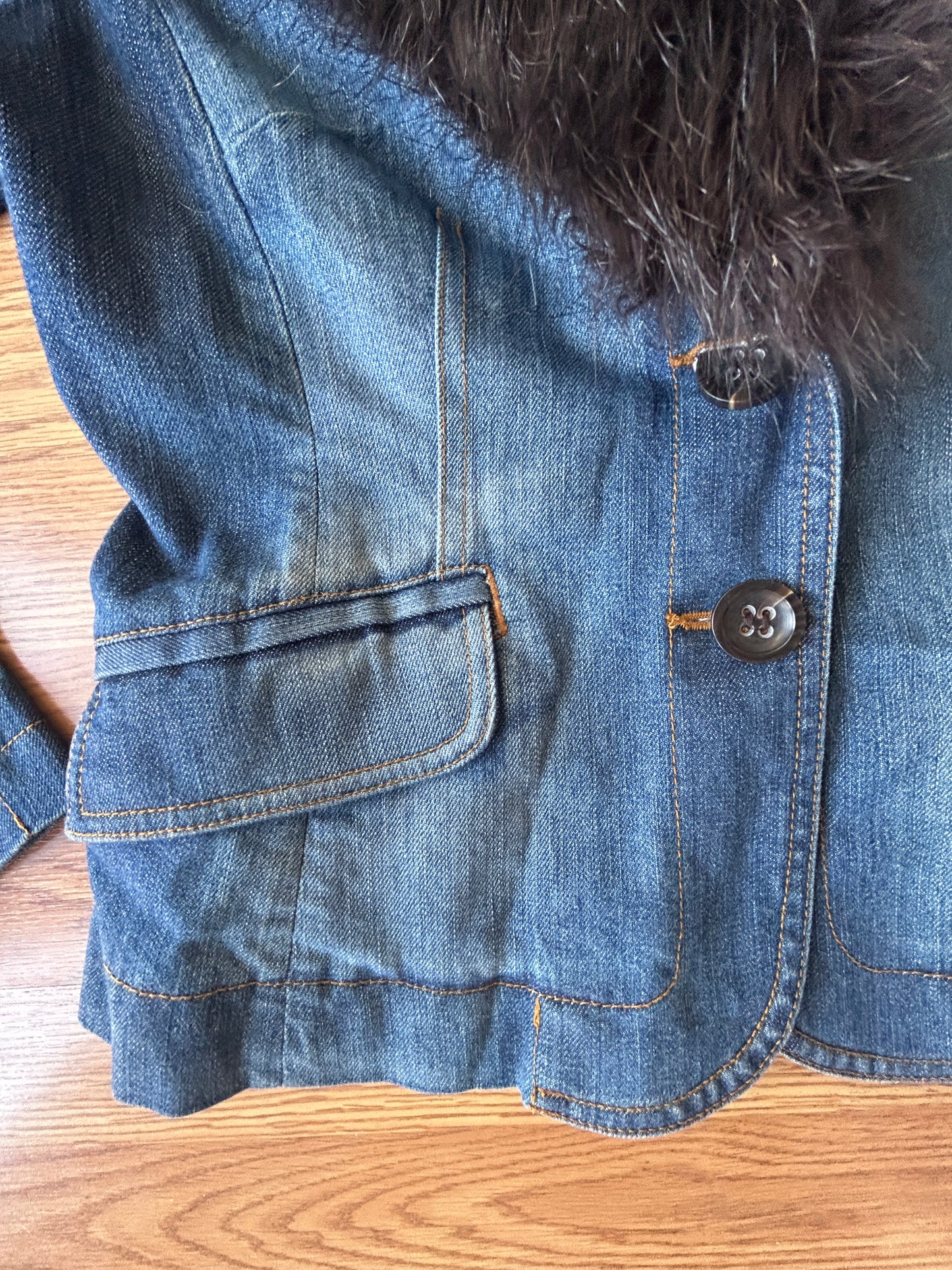 Y2K Faux Fur Lined Denim Jacket