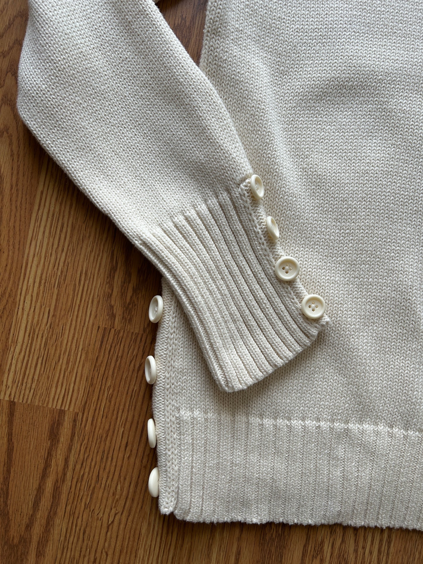 Cream Cotton Turtleneck Sweater