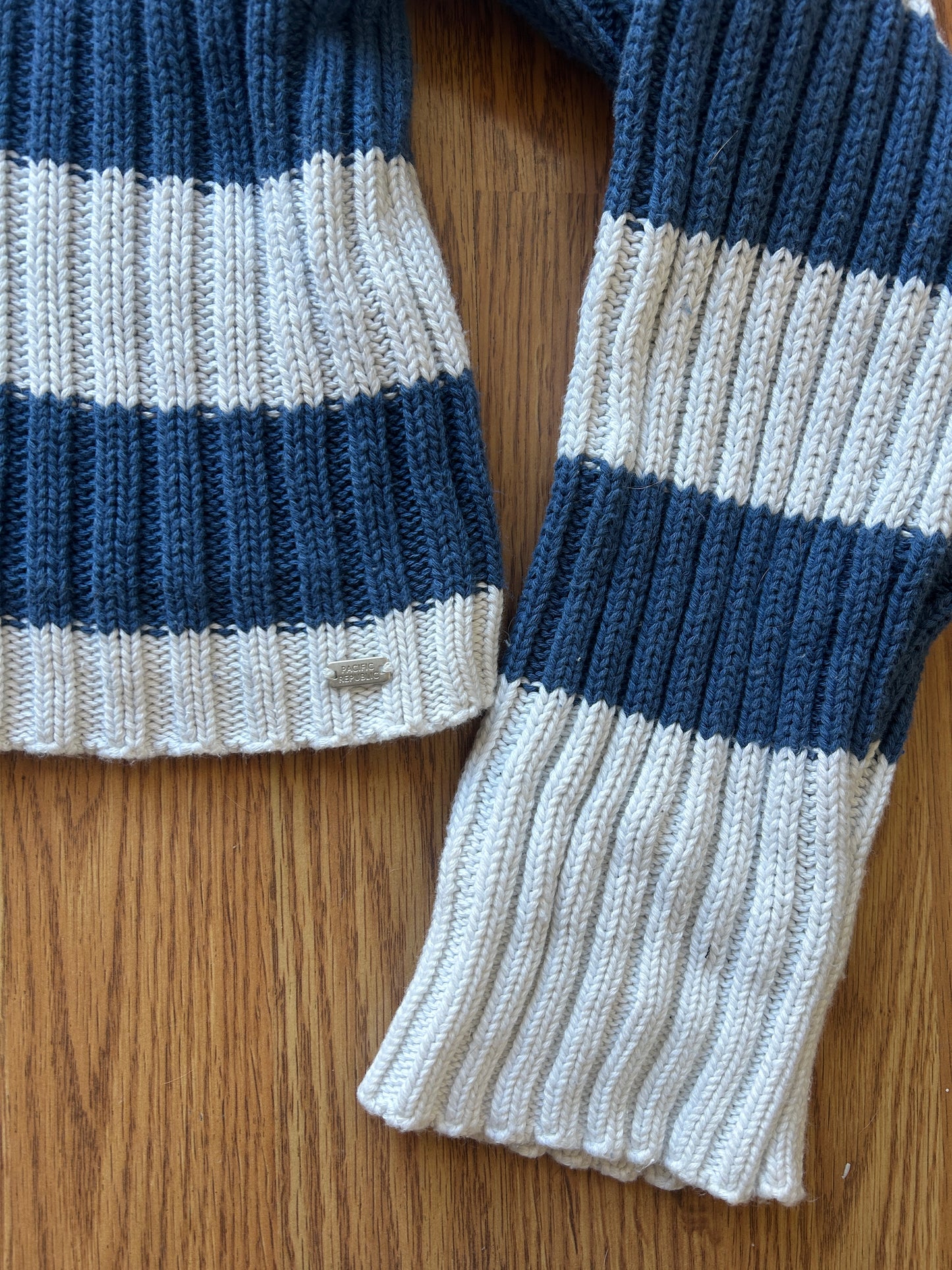 Striped Cotton Ribbed Knit Sweater