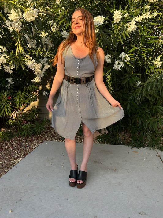 Vintage Gingham Drop Waist Dress