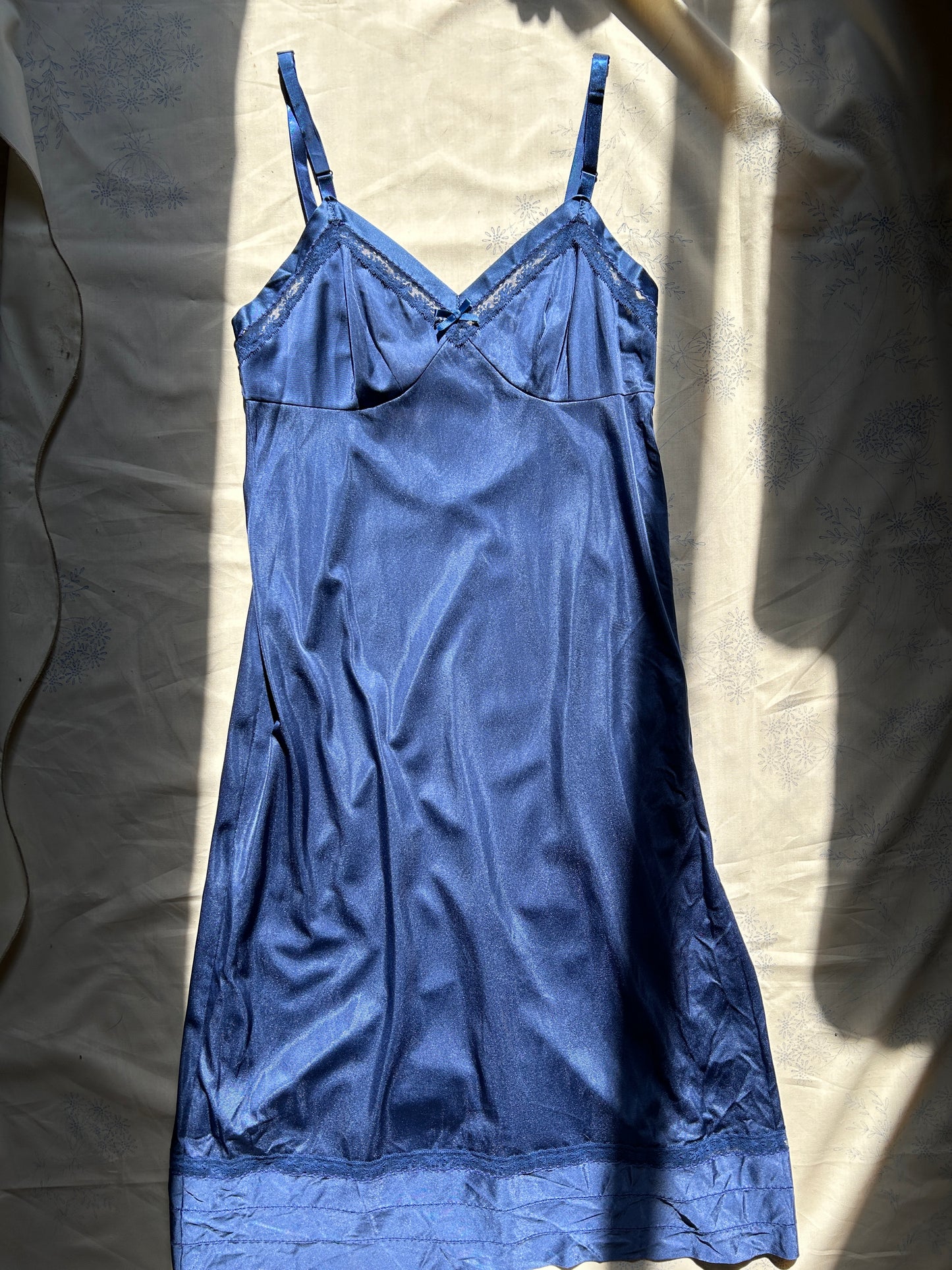 1960's Vintage Navy Slip Dress (Small)