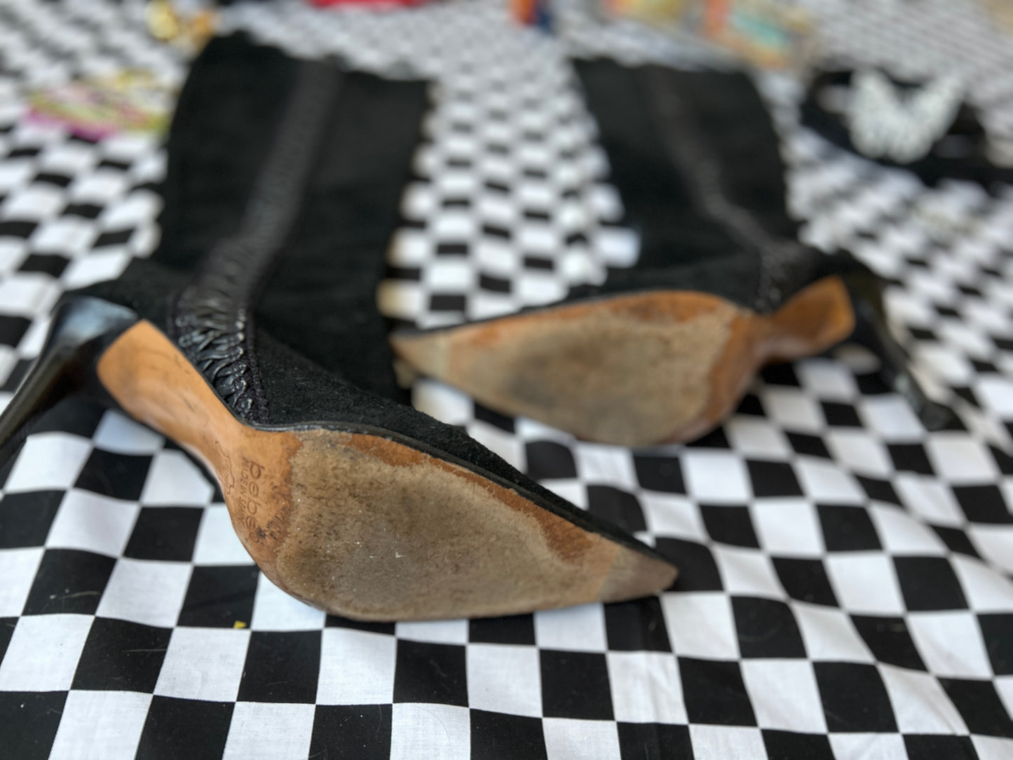 Black Bebe Pointed Toe Boots (Size 8)