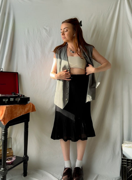 Pleated Midi Skirt (Large)