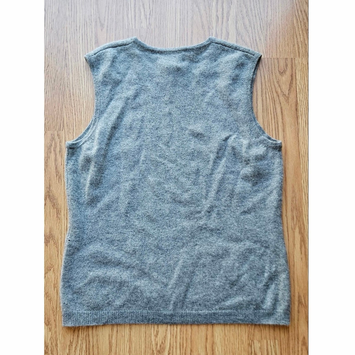 90s Precious Fibers Gray Cashmere Sleeveless Vest - Size Medium