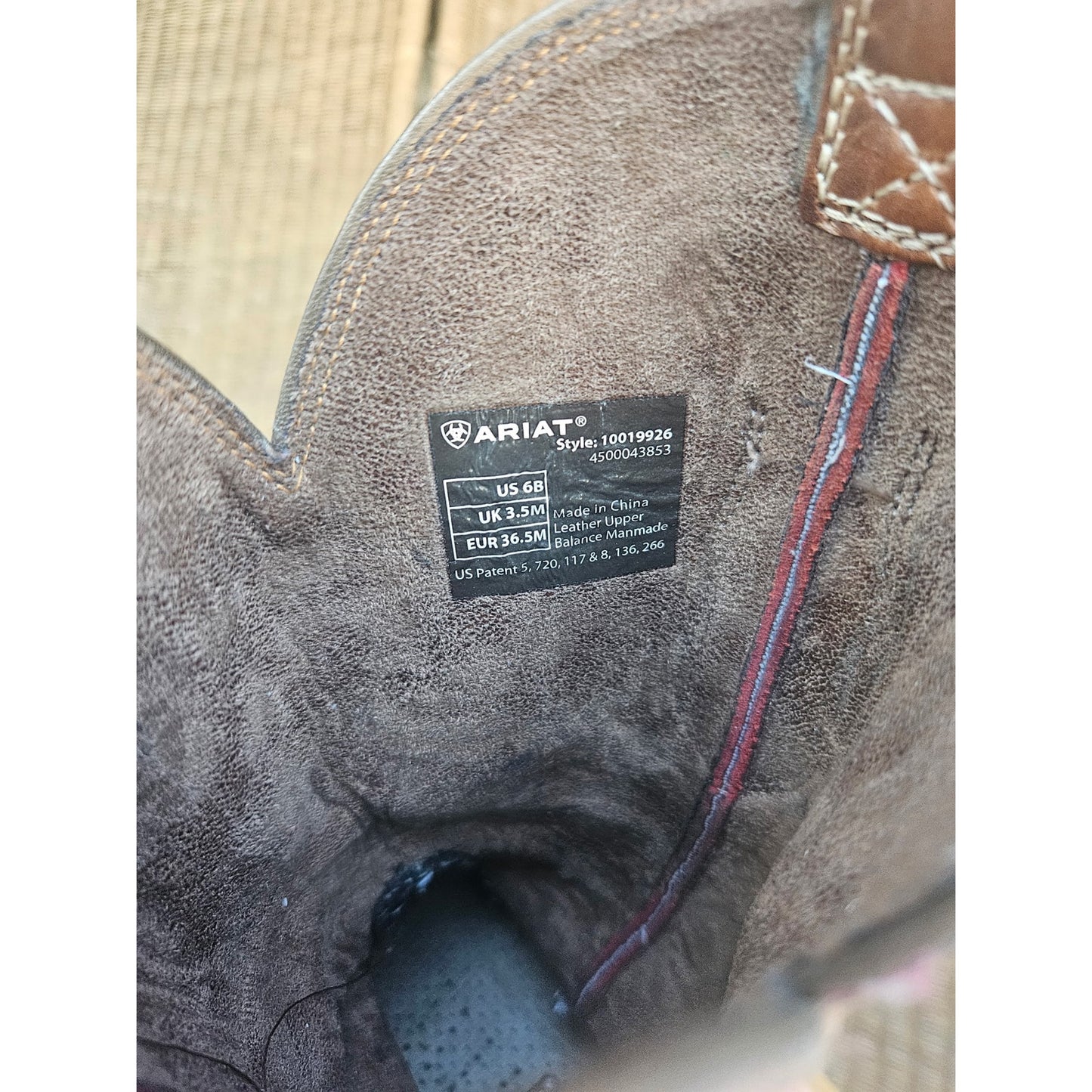 Ariat Women Zealous Brown and Red Snip Toe Cowboy Boots - Size 6B