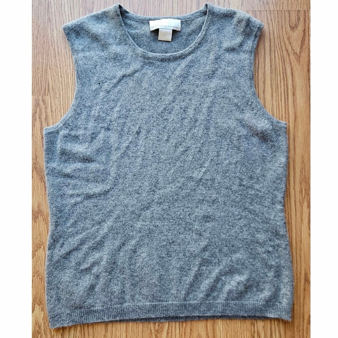 90s Precious Fibers Gray Cashmere Sleeveless Vest - Size Medium