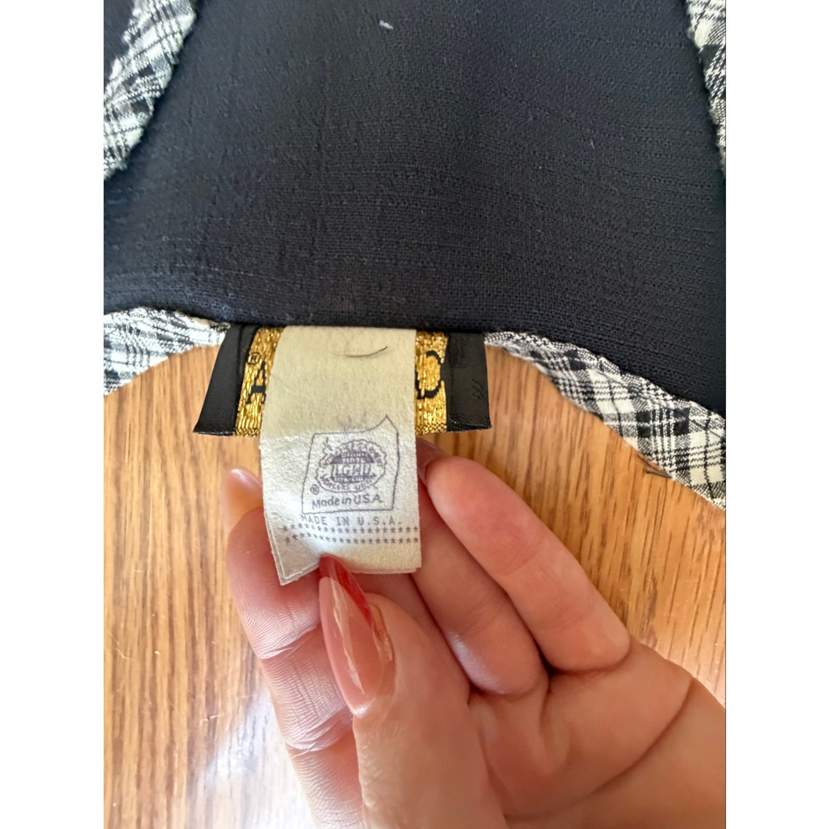 Vintage 80s Casablanca Black Gingham Trim Vest - Size 8