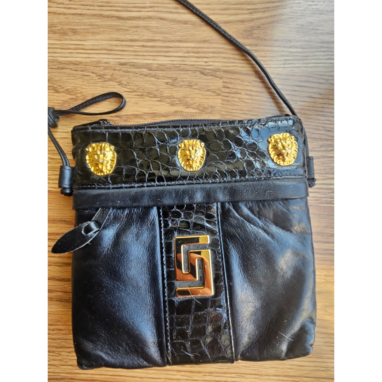 Y2K Cache Black Leather Crossbody