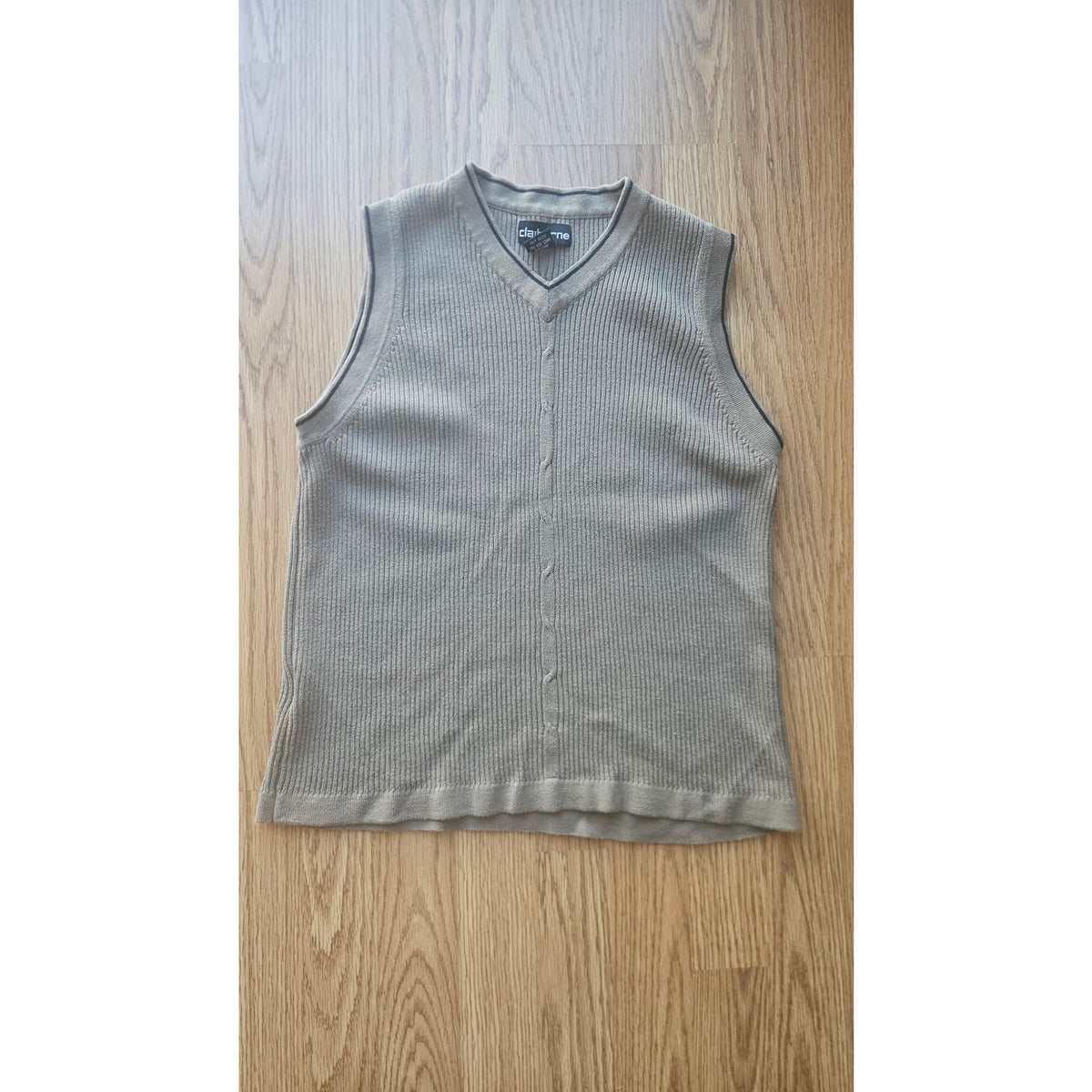 90s Claiborne Olive Green Knit Sleeveless Blouse - Size Medium