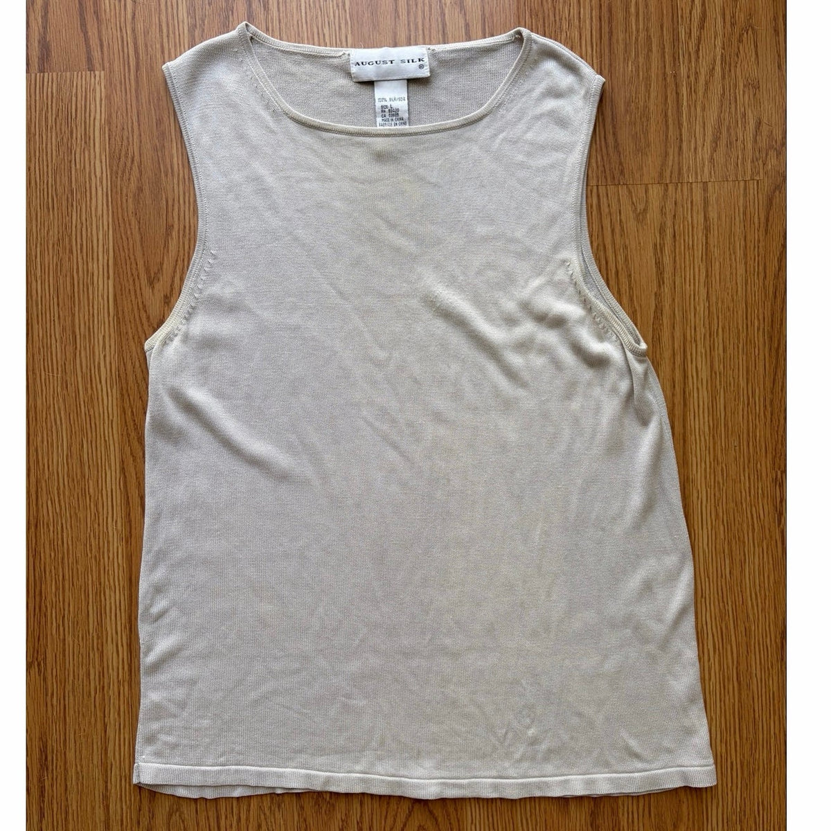 90s August Silk Sleeveless Knit Blouse - Size Large