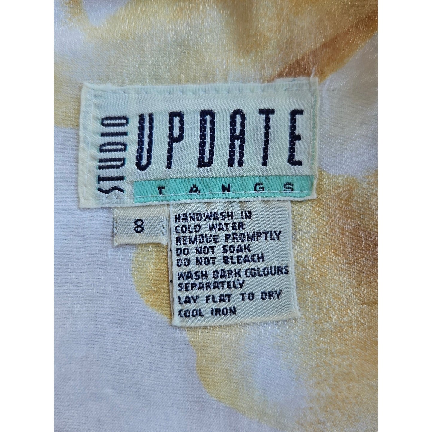 90s Cropped Linen Blend Floral Blouse - Size 8