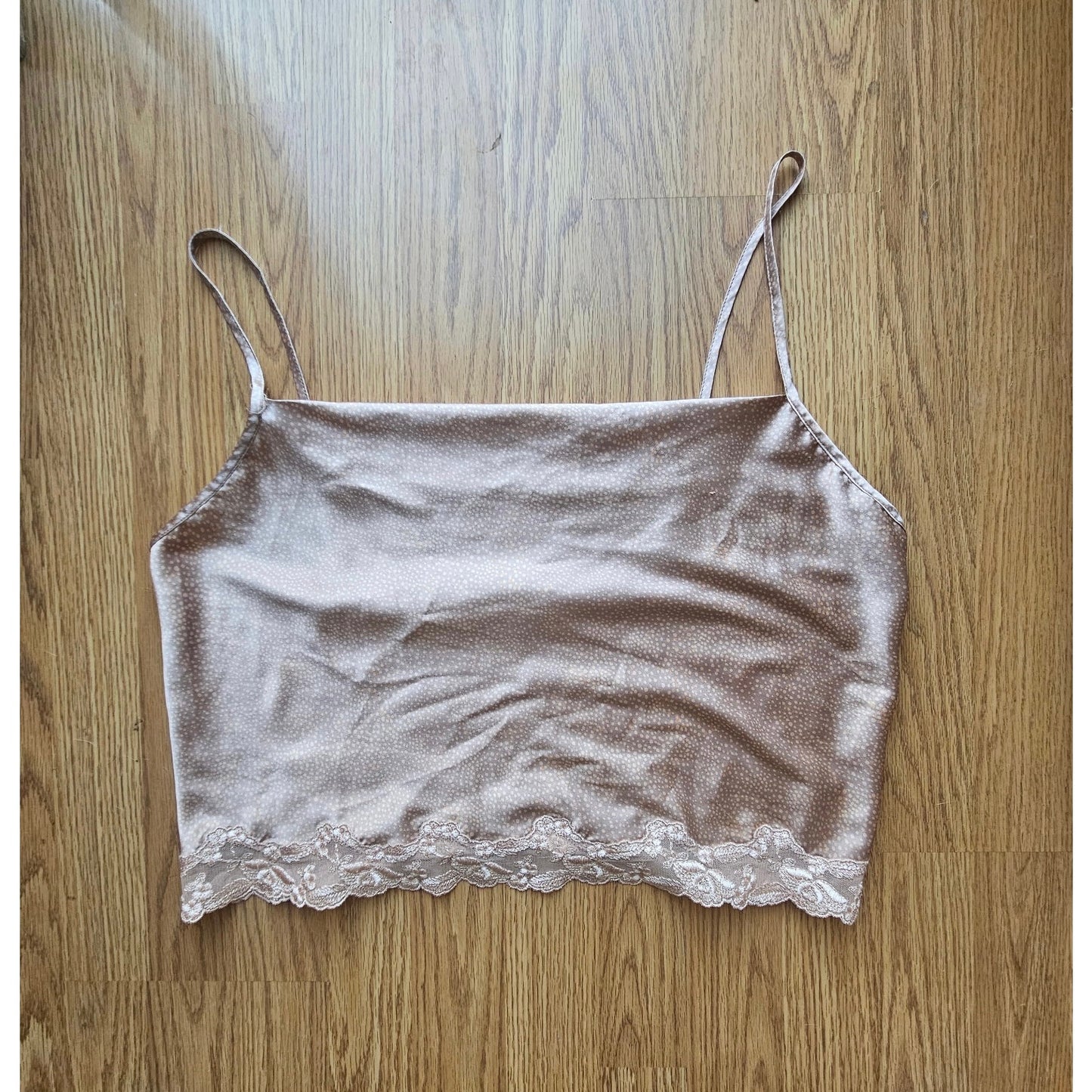 Y2K Soft Pink Cropped Victoria's Secret Satin Cami - Size Large